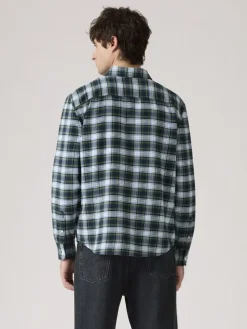 Blouse - relaxed fit - groen/lichtblauw