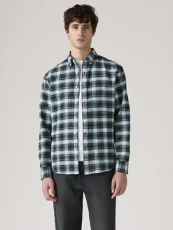 Blouse - relaxed fit - groen/lichtblauw