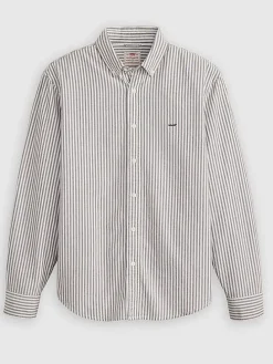 Blouse - relaxed fit - wit/antraciet