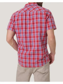 Blouse rood/blauw
