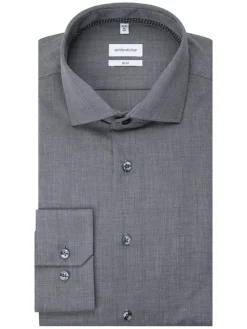 Blouse - slim fit - antraciet