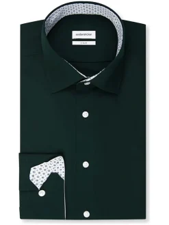 Blouse - slim fit - donkergroen