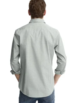 Blouse - slim fit - groen/wit