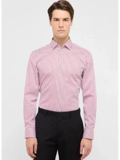 Blouse - slim fit - rood/wit