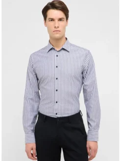 Blouse - slim fit - wit/grijs