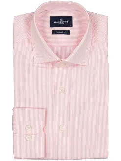 Blouse - tailored fit - lichtroze/wit