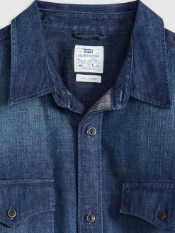 Blouse "Western" - relaxed fit - blauw