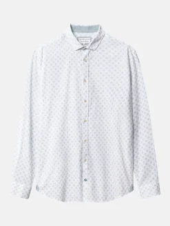 Blouse wit/turquoise