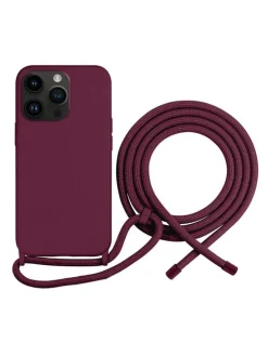 Case met koord voor iPhone 14 PRO bordeaux