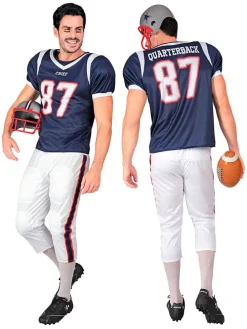 2-delige kostuum "Americam Football Player" donkerblauw/wit