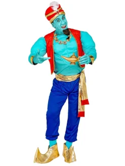 6-delige kostuum "Magic Genie" turquoise/blauw/rood