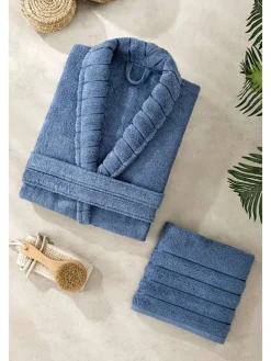 2-delige set: badjas blauw