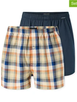 2-delige set: boxershorts donkerblauw/oranje