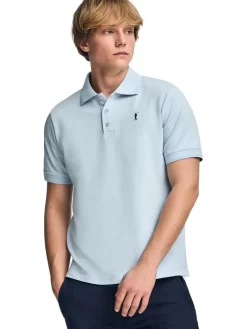 3-delige set: poloshirts blauwgrijs/beige/lichtblauw