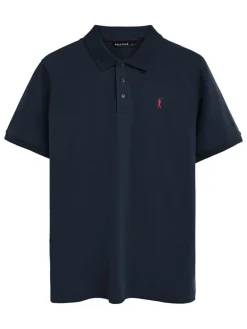 3-delige set: poloshirts donkerblauw/lichtblauw/wit