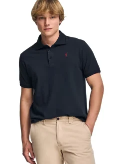 2-delige set: poloshirts zwart/donkerblauw