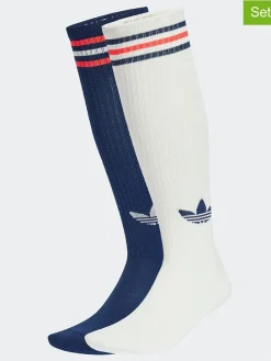2-delige set: sportsokken crème/donkerblauw