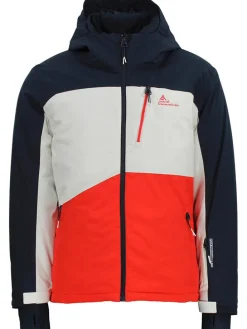 2-delige ski-/snowboardoutfit "Cerome" donkerblauw/oranje/wit