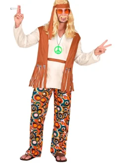 4-delig kostuum "Hippie" meerkleurig