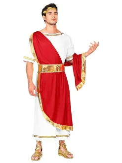 3-delig kostuum "Romeinse Keizer" wit/rood