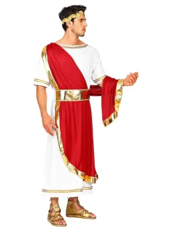 3-delig kostuum "Romeinse Keizer" wit/rood
