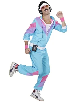 2-delig kostuum "80's Trainingspak" blauw