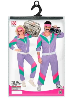 2-delig kostuum "80's Trainingspak" paars