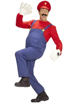 3-delig kostuum "Super Mario" rood/blauw