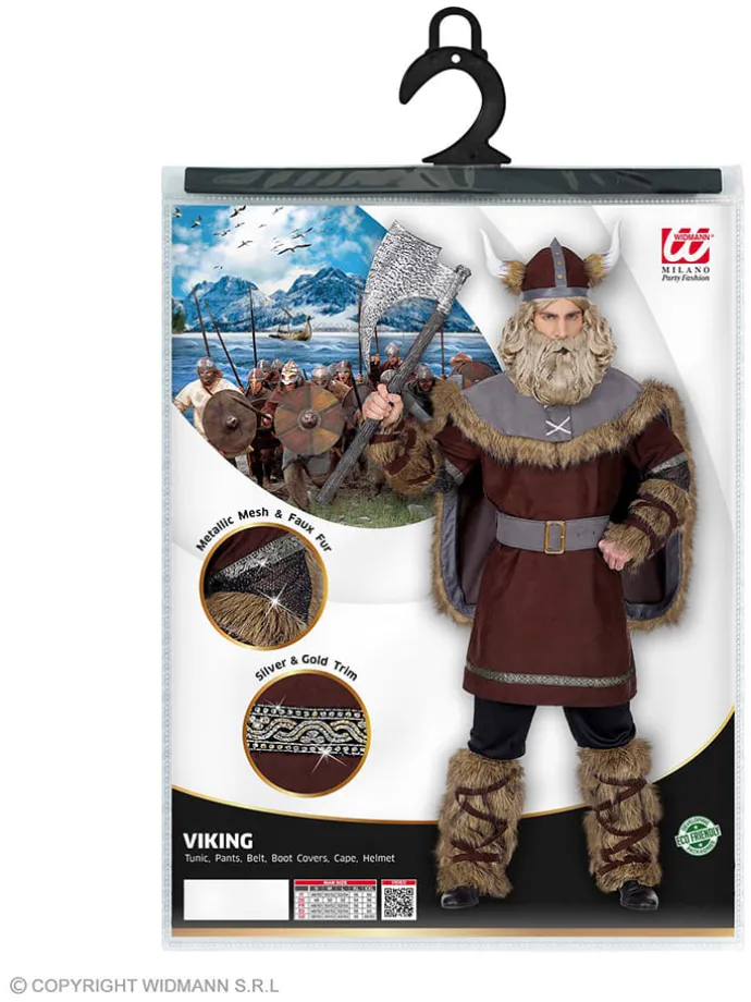 6-delig kostuum "Viking" bruin