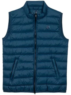 Doorgestikte bodywarmer blauw