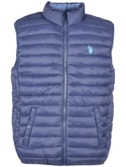 Doorgestikte bodywarmer donkerblauw