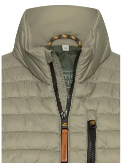 Doorgestikte bodywarmer kaki