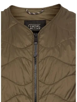 Doorgestikte bodywarmer lichtbruin