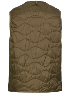 Doorgestikte bodywarmer lichtbruin