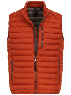 Doorgestikte bodywarmer oranje