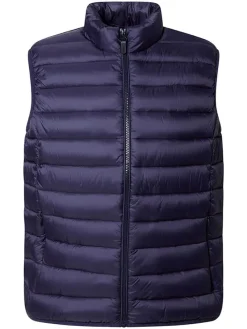 Doorgestikte bodywarmer pruimkleurig