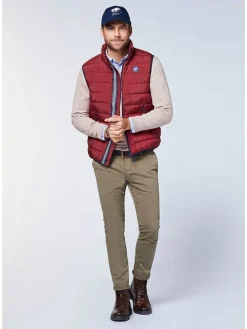 Doorgestikte bodywarmer rood
