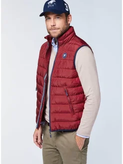 Doorgestikte bodywarmer rood