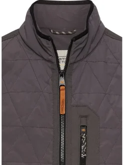 Doorgestikte bodywarmer taupe