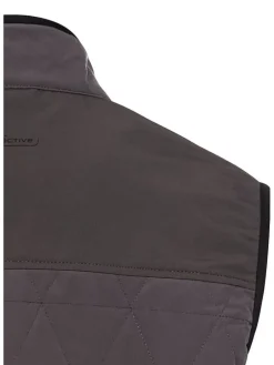 Doorgestikte bodywarmer taupe