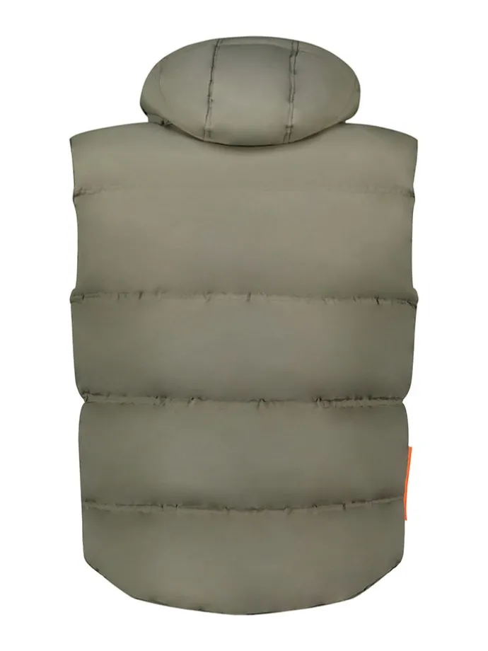 Doorgestikte bodywarmer "Vilano" kaki