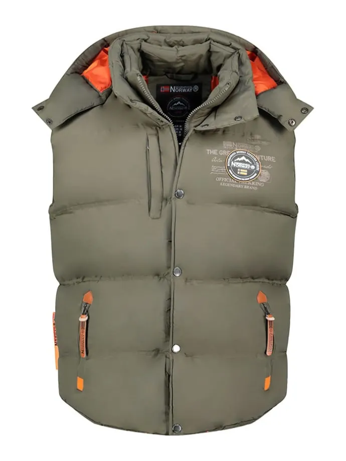 Doorgestikte bodywarmer "Vilano" kaki