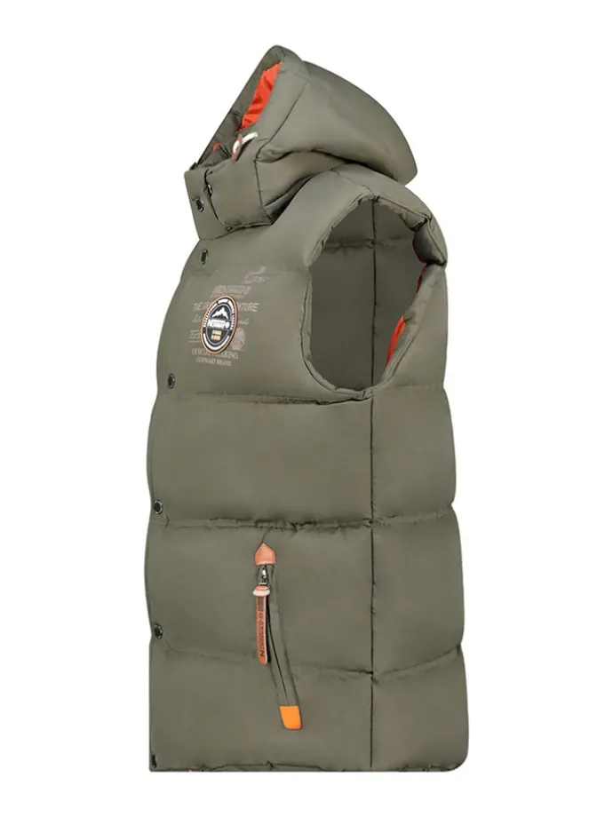 Doorgestikte bodywarmer "Vilano" kaki