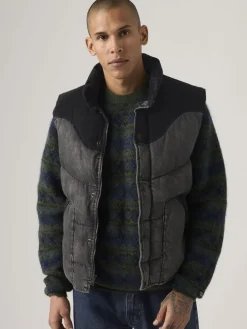 Doorgestikte bodywarmer "Wild West" grijs