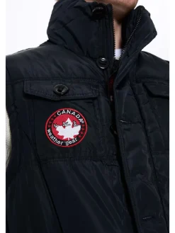 Doorgestikte bodywarmer zwart