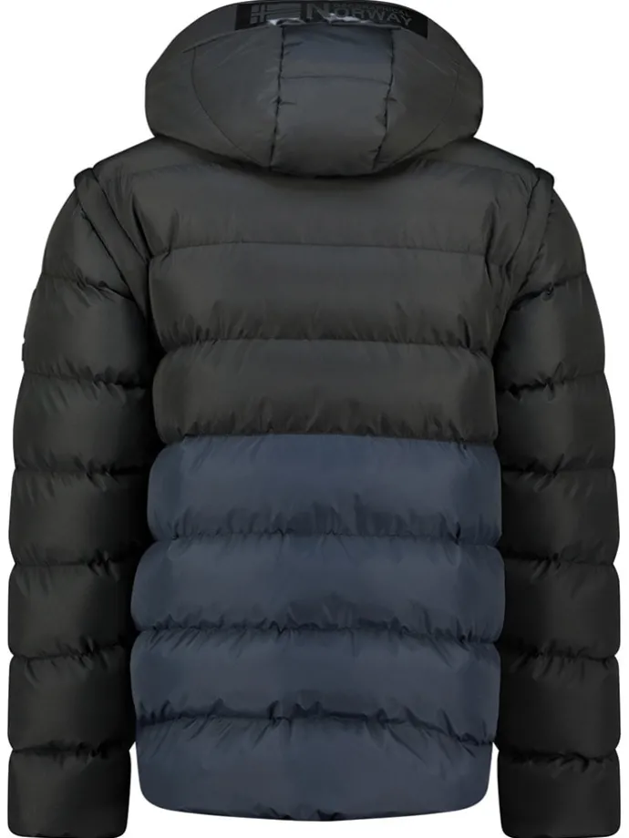 Doorgestikte jas "Badamo" donkerblauw/zwart