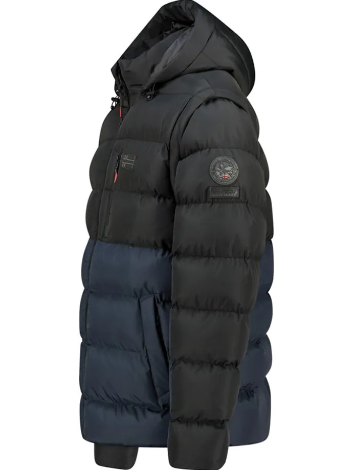 Doorgestikte jas "Badamo" donkerblauw/zwart