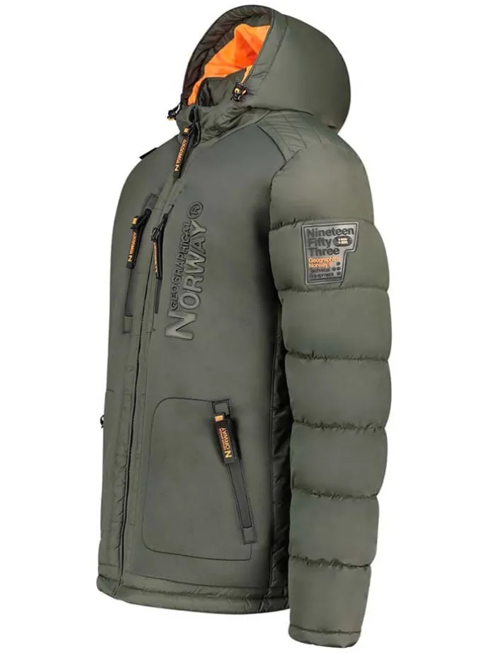 Doorgestikte jas "Beachwood" kaki