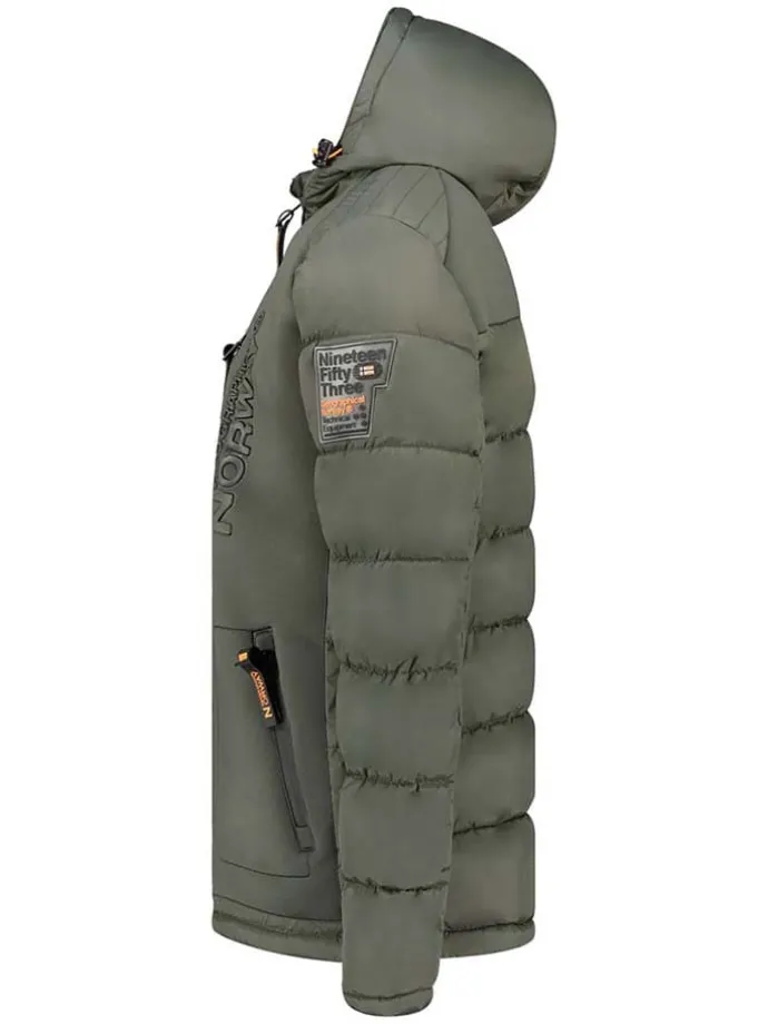 Doorgestikte jas "Beachwood" kaki