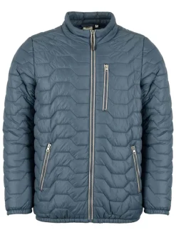 Doorgestikte jas blauw
